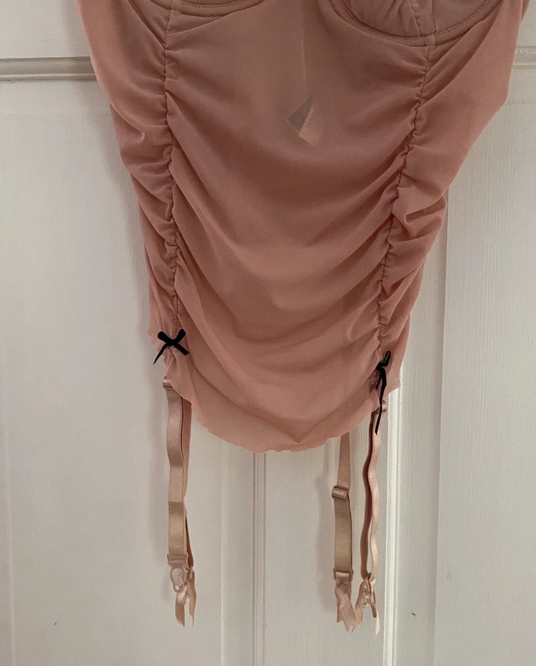 Cinturón liguero Donna L’oren Dusty Rose Pink Bustier etiqueta dorada 34 C perfecto Foto 3 de 4