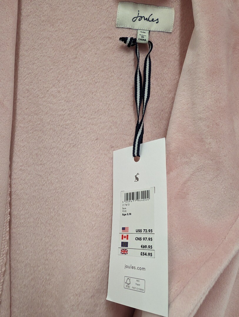 BNWT Ladies Pink Joules Dressing Gown Size S/M CG W21 eBay