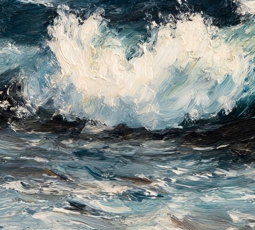 Crashing Ocean Wave Painting 5"x7" Print on Matte Paper | Coastal Seascape Art - Picture 14 of 17