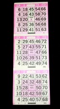 BINGO PAPER Sheets 3 on 4 Purple Special pattern - 50 pack