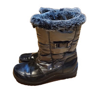 Easy Spirit Black Side Zip Faux Fur Lined Ankle Booties Size 7
