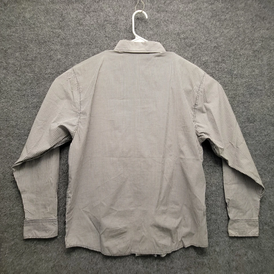 Vintage Mecca Button Up Long Sleeve Shirt Mens 2XL Black Striped Y2K 90s - Image 2 of 4