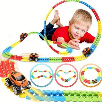 95PCS Car Track Set Race Track Toys for Boys Kids LED Light-Up