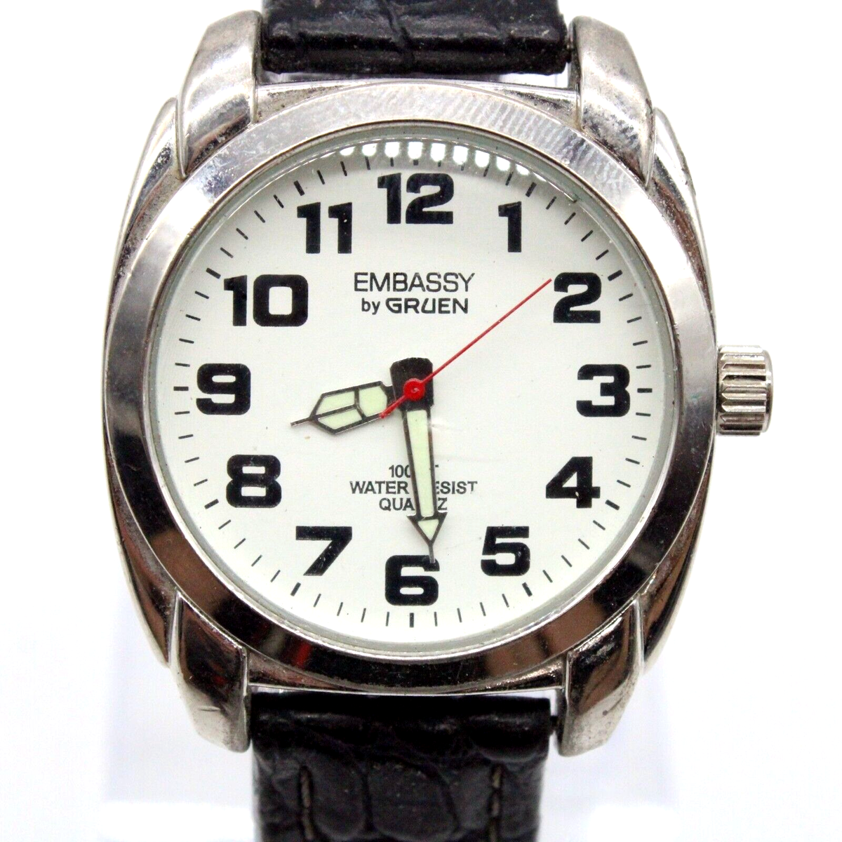 Vintage Embassy By Gruen Watch Mens Silver Tone Stainless  display picture 1