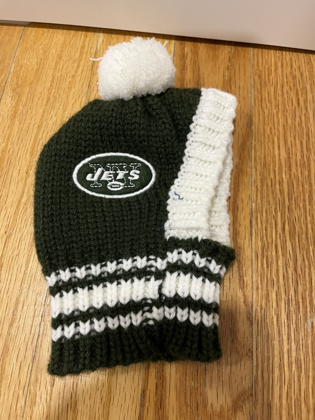 Littlearth NFL New York Jets Pet Dog Cat Knit Tassel Hat Team Color Small S
