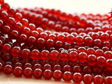 Natural 6mm Red Jade Round Gemstone Loose Beads 15 Inches Strand AAA