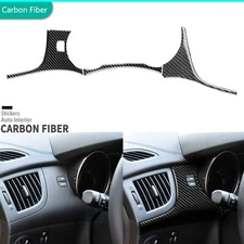 3Pcs Real Carbon Fiber Speedometer Panel Cover For Hyundai Genesis Coupe 2013-16