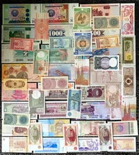 Uncirculated 50 Different Banknote Set - Country List Included World Paper Money
