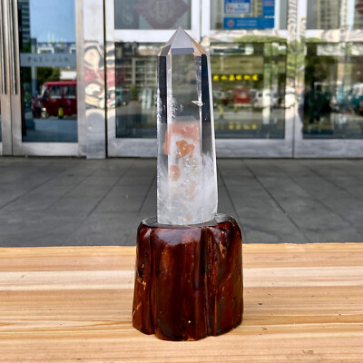 470G Natural white crystal square pointed column quartz crystal ...