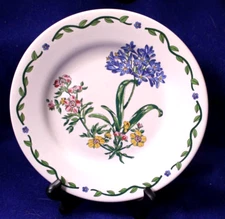 INTERNATIONAL TABLEWORKS TERRACE BLOSSOMS SALAD PLATE 8" white green purple pink