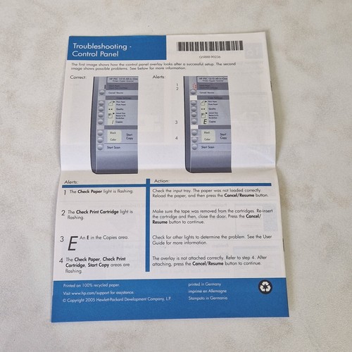 HP PSC 1500 Printer User Guide CD Disc & Start Up Booklet VGC - Afbeelding 10 van 10