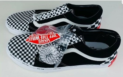 white checkered lace up vans