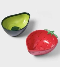 Target TABITHA BROWN 2 Pc. Dish Set STONEWARE STRAWBERRY AVOCADO APPETIZER BOWL