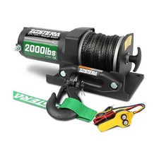 2000lb ATV Winch Electric 12V,with Synthetic Rope, RV Waterproof Towing Winch...