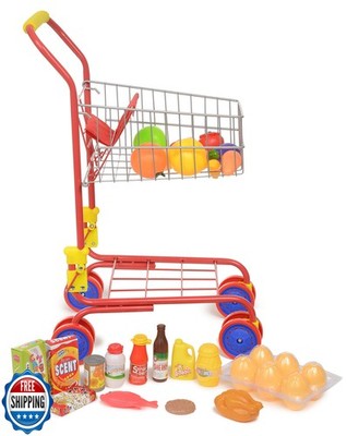 Shop 'N' Go Toy Shopping Cart for Kids and Toddler - Includes Foo