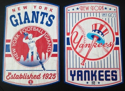 TWO (2) NEW YORK MANCAVE CLASSIC HARD WOOD SIGNS FROM WINCRAFT