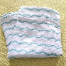Aden  Anais Blue White Mint Green Stripes Baby Swaddle Blanket Muslin Cotton