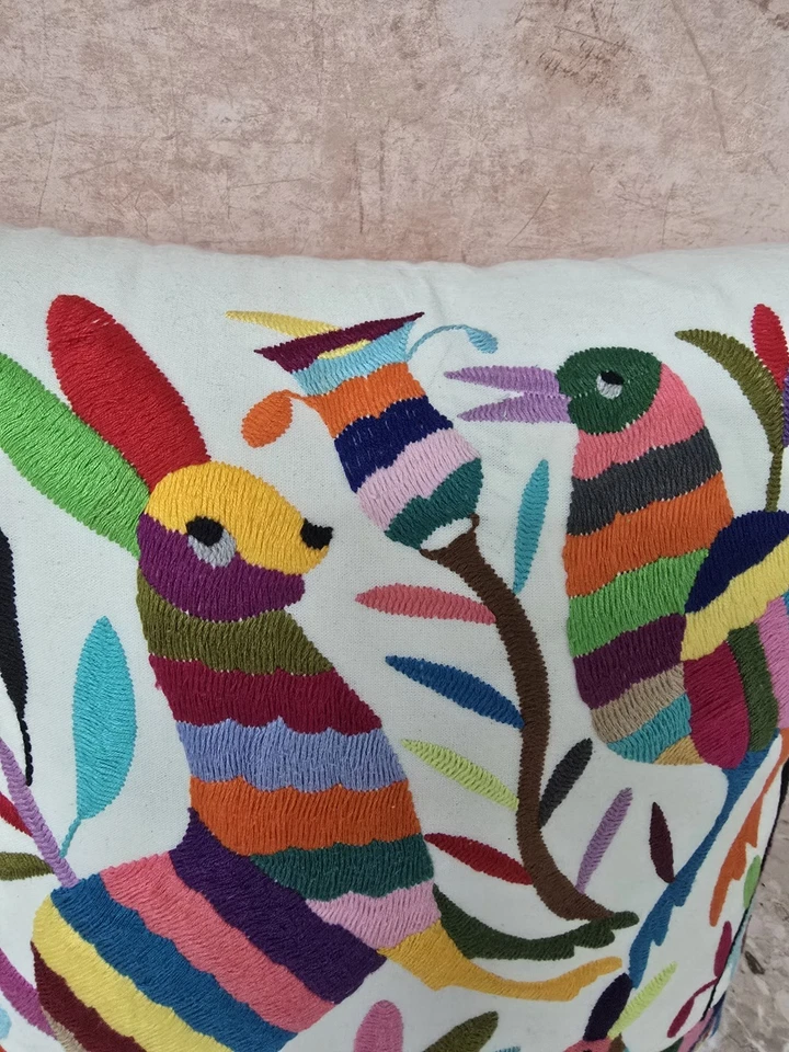 Guatemala Cojín Bordado Animales Funda Almohada Hecho a Mano Bordado Floral  Foto 4 de 4