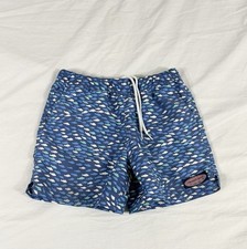 Vineyard Vines Boys Blue Fish Overprint Swin Shorts Size 7
