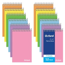 Spiral Memo Pads, Top Wire Bound, 3 x 5 Inch Pocket Notepad, College Ruled, 6...