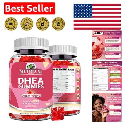 Strawberry DHEA Gummies with Boron & Magnesium - Energy & Mood Boosting Formula