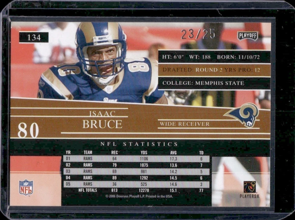 Isaac Bruce 2006 Donruss Playoff Prestige Xtra Points Black /25 - Image 2 of 2