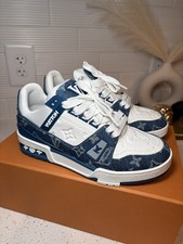 Louis Vuitton Trainer Sneaker Blue Monogram Denim for sale | eBay