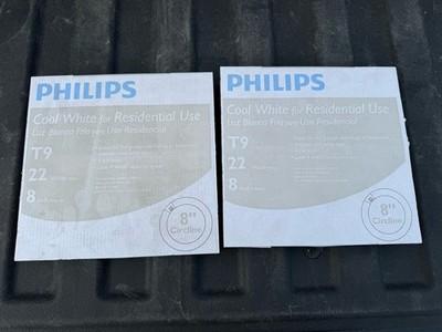 (2) Philips FC8T9 22W 8-Inch T9 Circline Fluorescent Bulb, Cool White 4-Pin Base