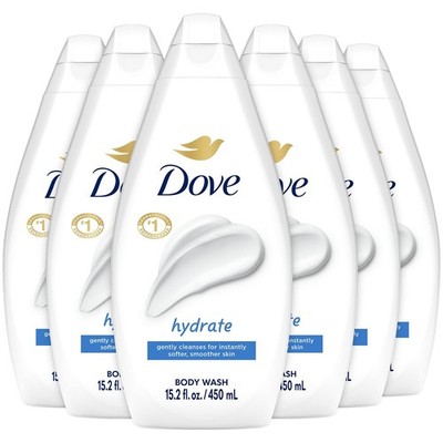 Dove Body Wash, Hydrate 6-Pack   Moisturizing Cleanser for Smooth, Soft Skin
