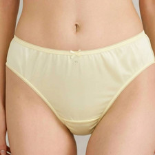 6 Yellow Bikini Nylon Underwear Woman Panties Silky Light Soft Briefs Hip32"-38"