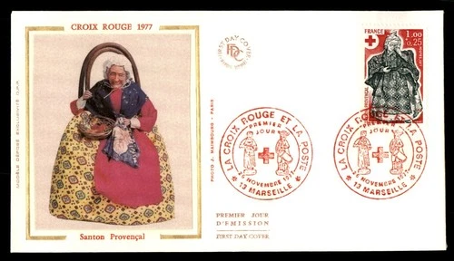 Mayfairstamps France FDC 1977 Red Cross Santon Provencal First Day Cover aax_524