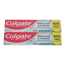 2 PK -Colgate Baking Soda & Peroxide Whitening Frosty Mint Stripe Toothpaste 4oz