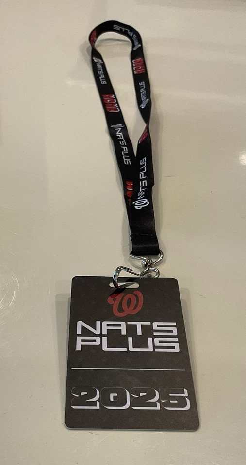 Washington Nationals 2025 Lanyard Keychain Double Sided 18” Button Clip Safety.. - Image 3 of 4