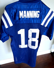 Indianapolis Colts Peyton Manning Reebok Sewn Captain Jersey Youth Large 14-16