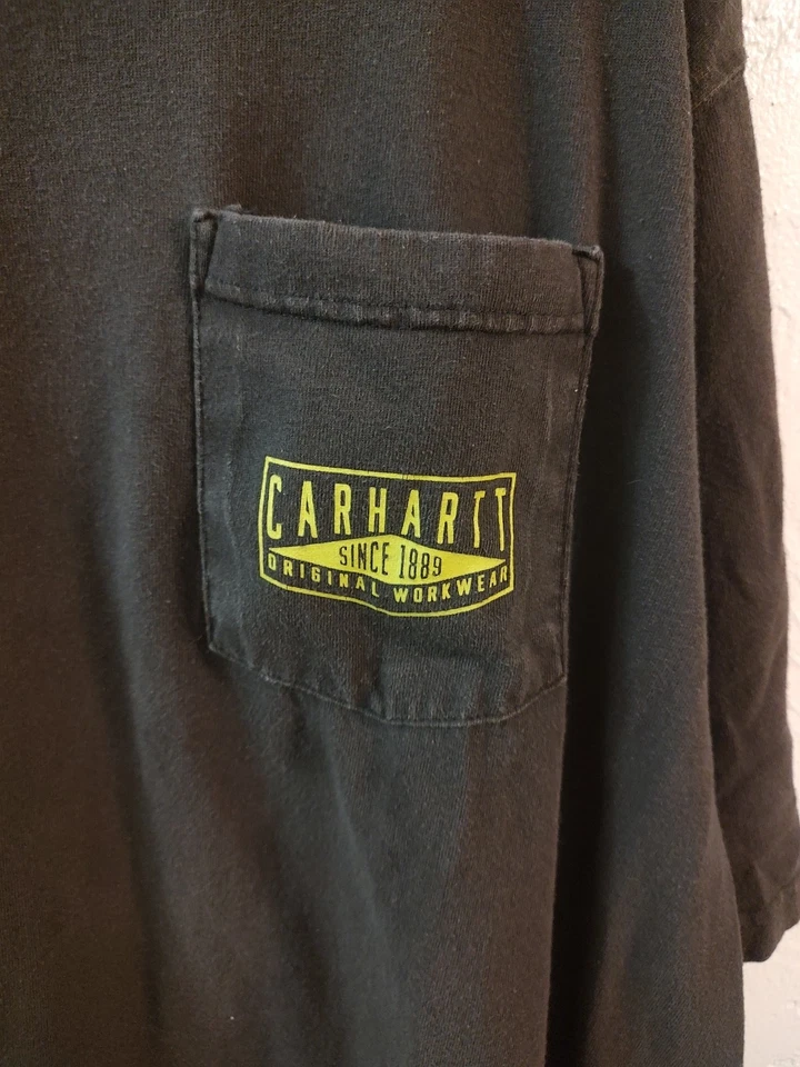 Camiseta Carhartt Original Workwear XXXLarge Manga Corta Logo Negra Verde Lima Foto 3 de 4