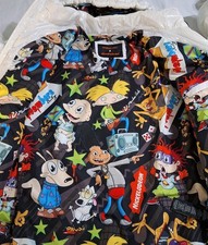 Members Only Nickelodeon 90s Cartoon Puffer Coat Medium Retro Rugrats Hey Arnold