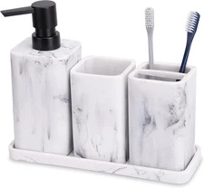 Bathroom Accessory Sets, 4 Pieces Bathroom Accessories Complete Set Vanity Count