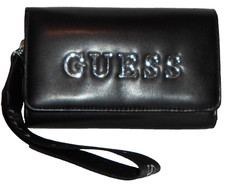 GUESS Tyran Black Flap Bifold Wristlet Wallet NWT