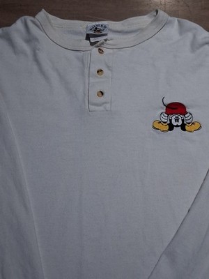  Vintage 90s Mickey & Co. Disney Henley Shirt XL Donnkenny Embroidered Mickey...