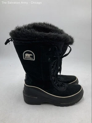 Sorel Womens Tivoli III High Black Faux Fur Trim Lace-Up Snow Boots Size 28 - Image 1 of 4