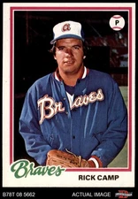1978 Topps #349 Rick Camp Braves DOUBLE-PRINT 6 - EX/MT