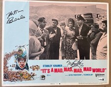 Milton Berle & Mickey Rooney Signed It’s a Mad Mad Mad World Lobby Card JSA/COA