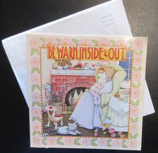 1991 MARY ENGELBREIT - BE WARM INSIDE  OUT" Birthday Card  Envelope For MOM