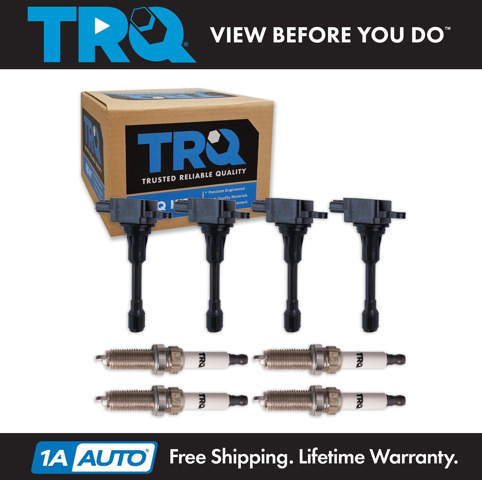 TRQ Ignition Coil  Iridium Spark Plug Kit Set for Nissan Infiniti New