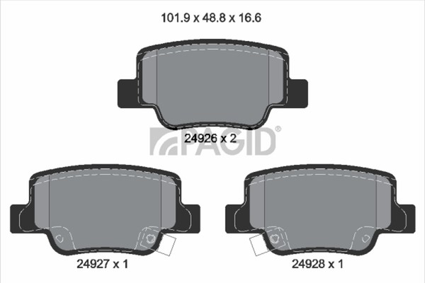 Bremsbelagsatz Scheibenbremse Pagid T1906N FüR Toyota Verso Van ZGR20_ ZGR20R-image