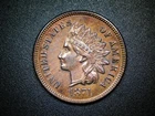 1874 Indian Head Cent Key-date! UNC Details Toned! very Rare!