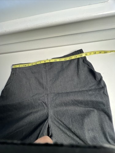 Croft & Barrow Striped Pants Women Large Gray Stretch High Waist Straight NWT - Picture 7 of 10