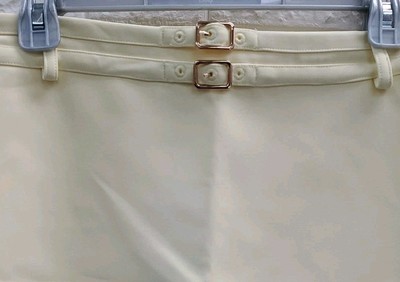 New MESHKI Letitia Suiting Mini Skirt W/Buckle Pastel Yellow Size