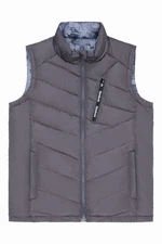 Reebok Mens Reversible Gilet Vest Puffer Vest Charcoal