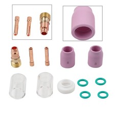 12Pcs TIG Welding Torch Stubby Gas Lens 10 Pyrex Glass Cup Kit For WP-17/18/26